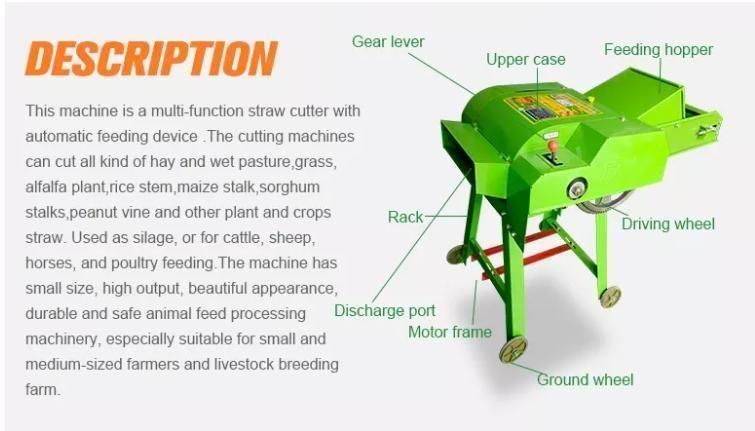 Nanfang Grinder Machinery Farm Small Hay Chopper for Animal Feed Implement Tractor Lawn Grass Mower Electric Cutter Machine