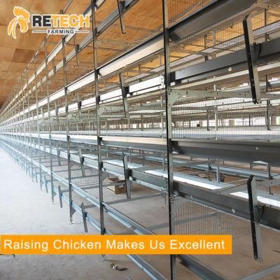 Retech H Type 4 Tiers Broiler Chicken Cages Poultry Farm Equipment