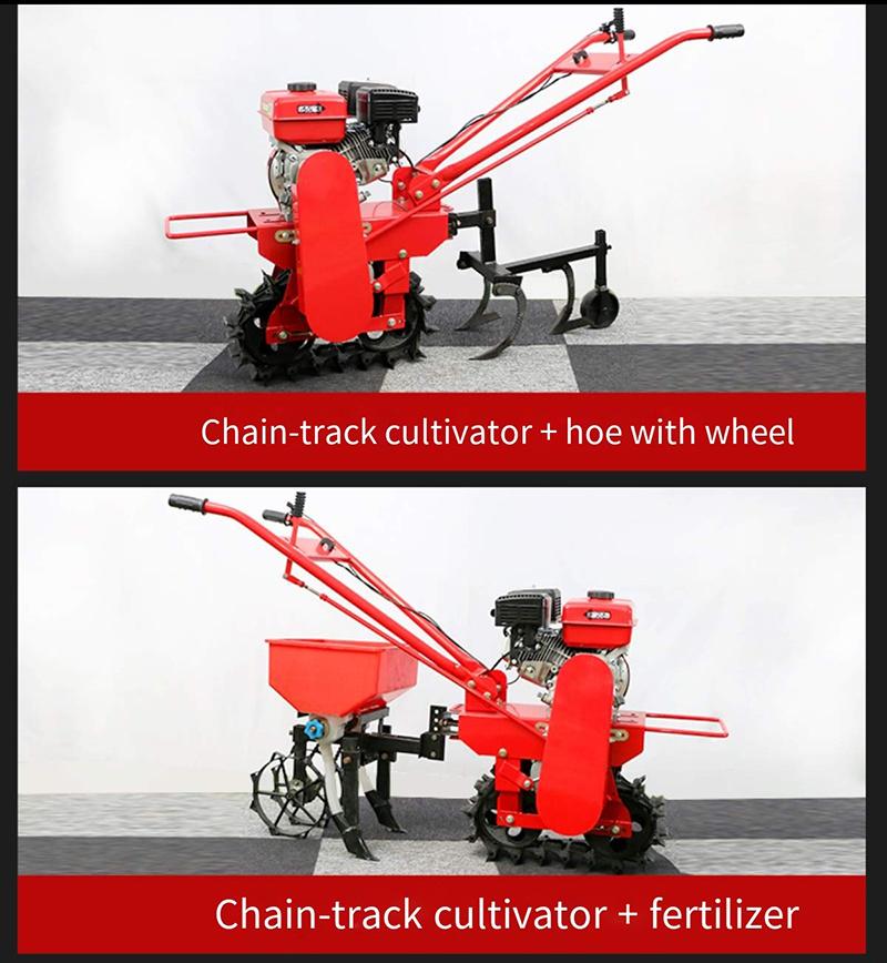 Chain Rail Micro Cultivator Tillage Single Chain Style Wheel Half Ditching, Fertilizing