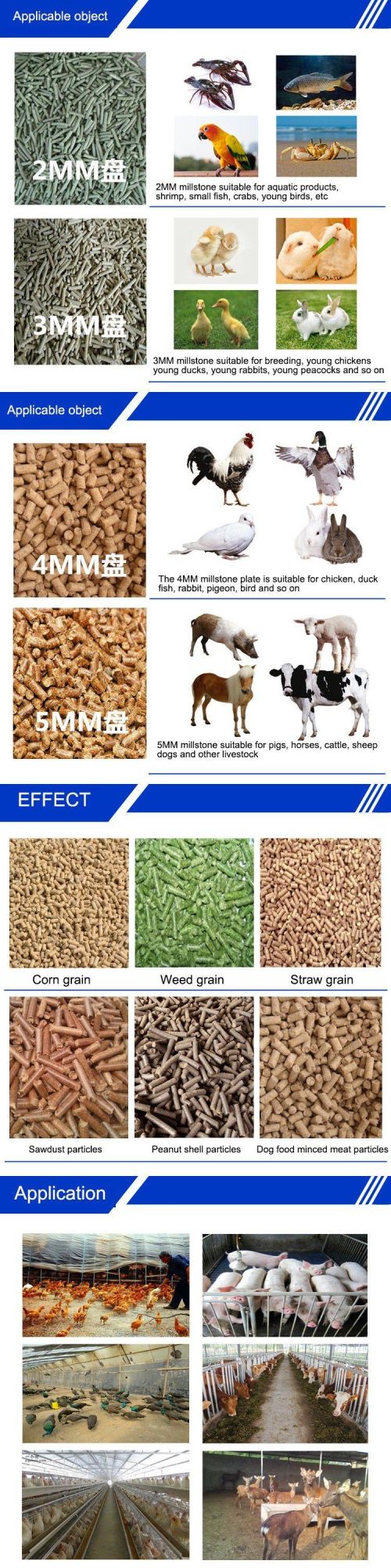 Electric Poultry Chicken Feeds Grass Pellet Making Machine Diesel Cattle Pelletizer Machine for Animal