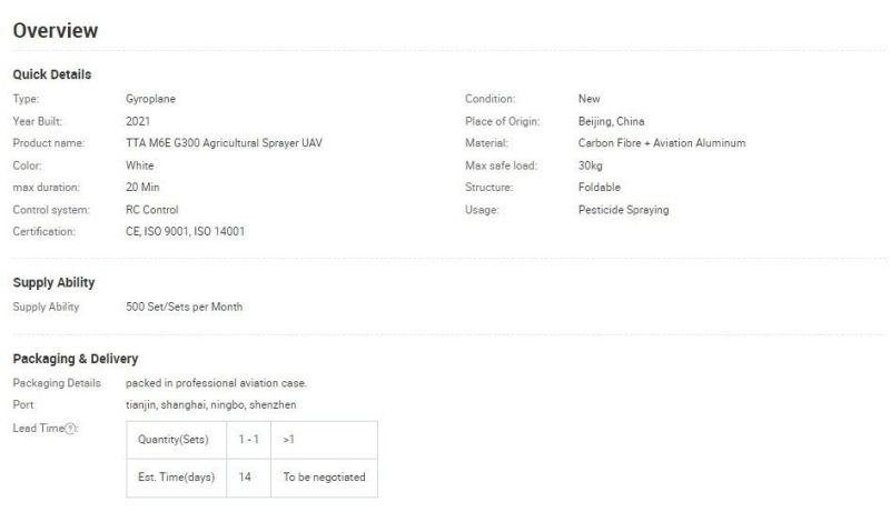 Tta Carbon Fiber Uav China Uav Drone Crop Sprayer Factory Customized Professional Aerial Photography Uav/Remote Control Drone for Fumigation Crop Drone Sprayer