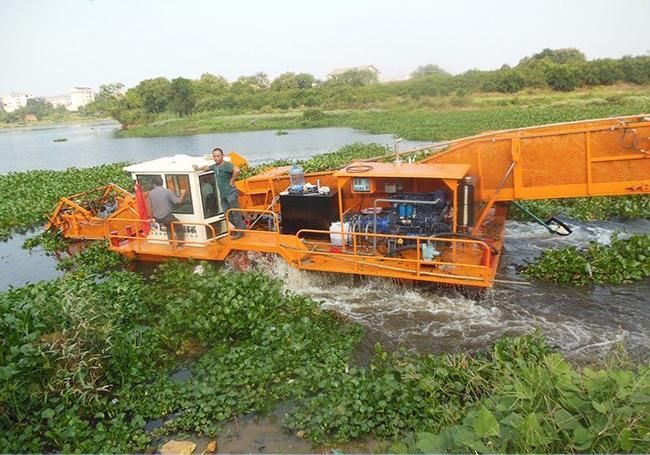 Pond Garbage Cleaning Ship Lake Weed Removal Water Hyacinth Harvester