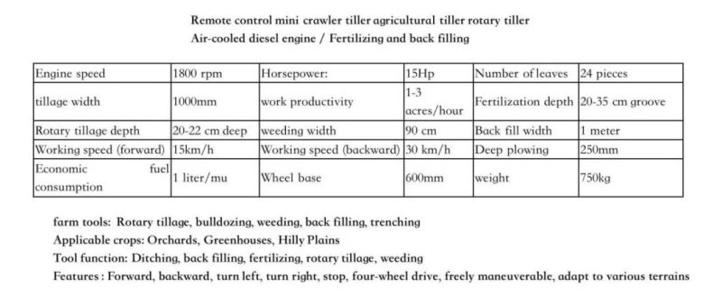 Agricultural Machinery Mini Crawler Cultivator Farm Ploughing Machine Rotary Power Tiller