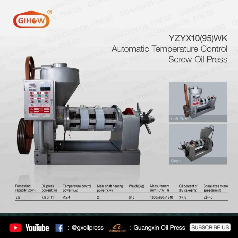 Guangxin Factory Price 200kg/H Capacity Soybean Oil Press Machine, Sunflower Oil Expeller