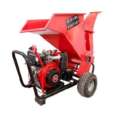 Tree Shredder Crusher Rotten Leaf Shredder Mobile Gasoline Engine Branch Shredder