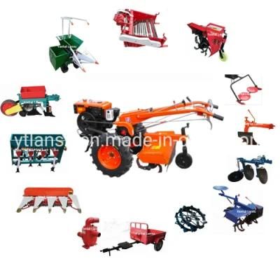 CE 15HP Diesel Electrcic Farm Power Tiller Two Wheel Motocultor Mini Hand Tractor Walking Tractor with Trailer