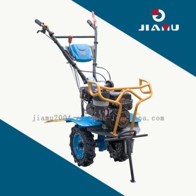 Jiamu GM105fqs D with GM170 All Gear Aluminum transmission Box Recoil Start Petrol D-Style Tiller with Protection Frame
