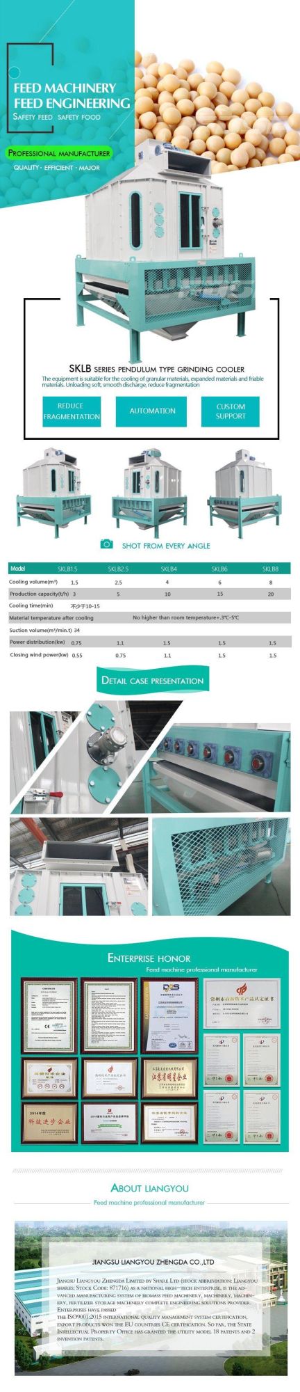 Swing Cooler Equipment Cooling Machine for Feed Mill or Biomass Pellet Plant