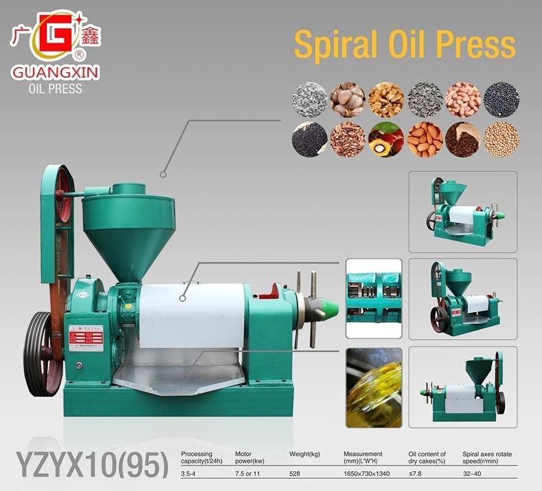 Guangxin Yzyx10 (95) Sunflower Seeds Oil Mill Machine on Sale