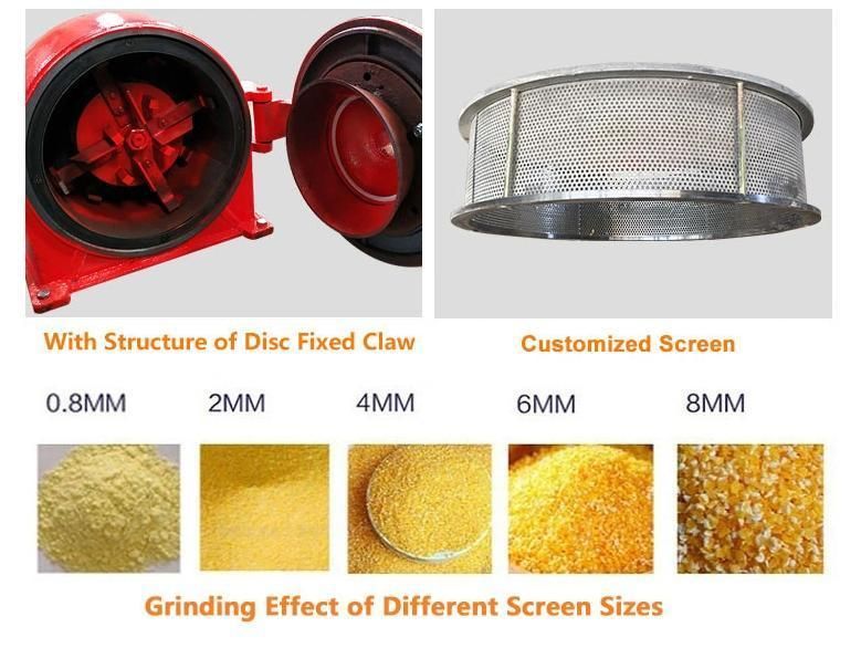 Small Feed Crushing Hammer Mill with Cyclone for Animal Feed Factory/Farm