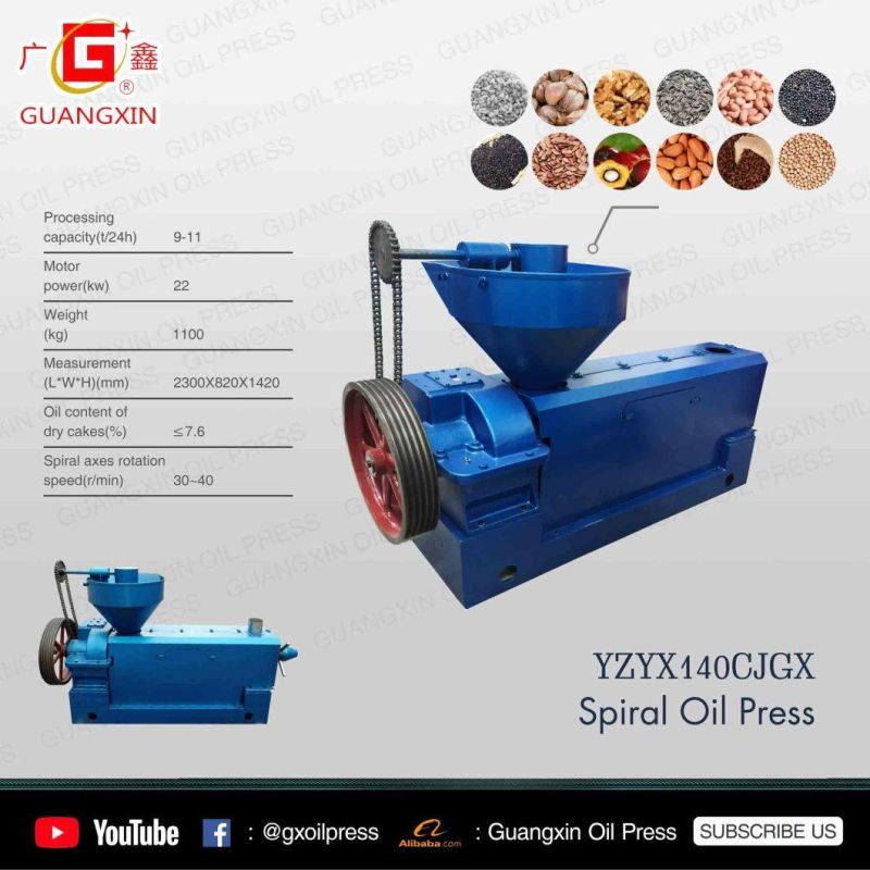New Product Yzyx140cjgx Sunflower Oil Press 10ton Day with Motor 22kw