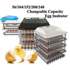 Full Automatic Poultry Chicken Egg Incubator with LED Efficient Egg Testing Function for 56-200 Eggs