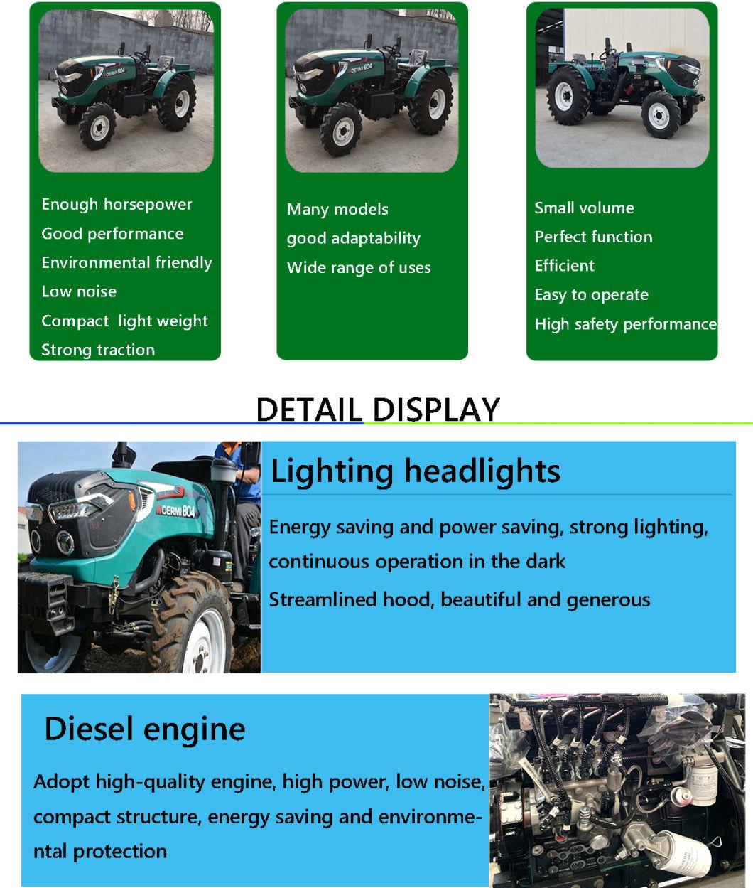 80HP Compact Farming Agricultural Small Tractors 4X4 4WD Farm Tractor