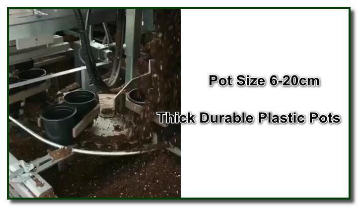 Automatic Flower Pot Soil Filling and Potting Machine for 6-20cm Pot with Speed Over 4000 Per Hour Double Version