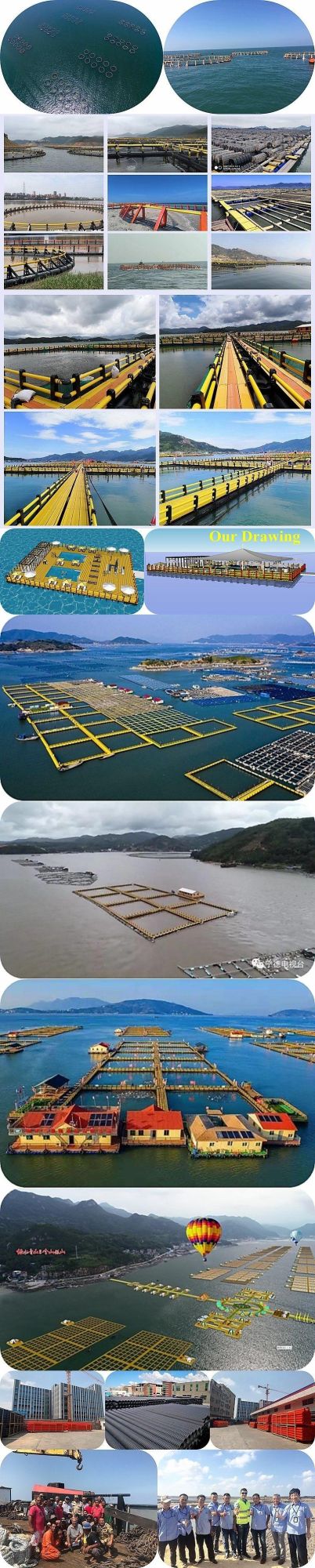 Fish Farm Square Fish Cage HDPE Fish Cage for Tilapia or Grouper in Lake Fish Farming Equipment Fishing Equipment