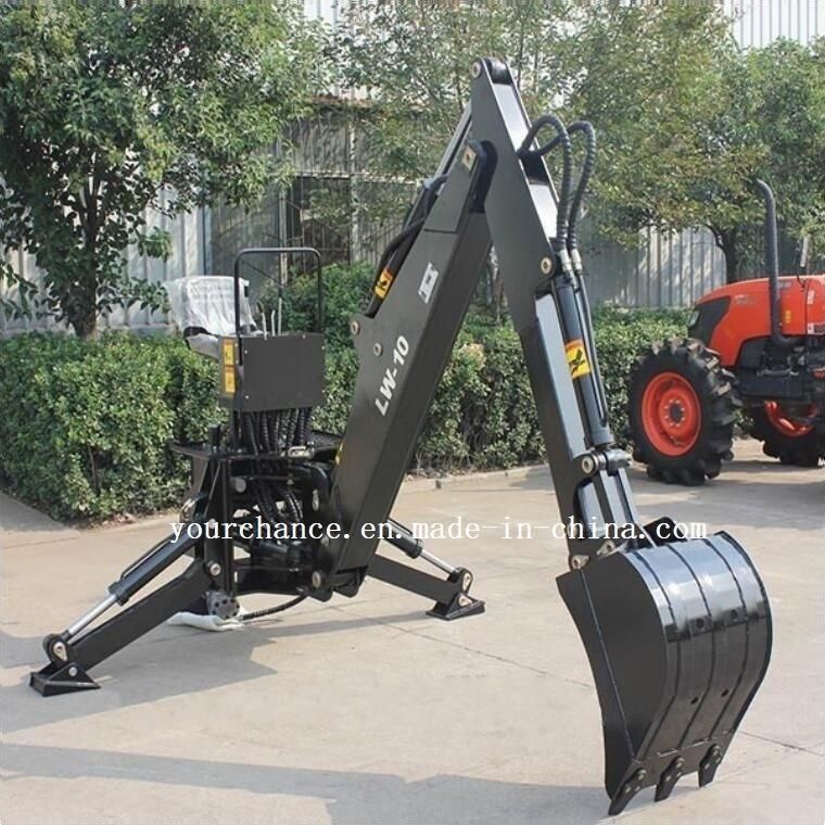 CE Approved Europe Hot Selling Lw-10 70-120 Wheel Tractor Rear Towable Point Hitch Loader Excavator Backhoe Made in China