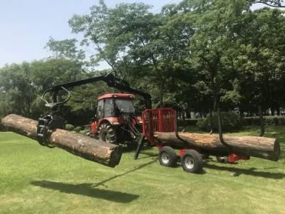 Timber Crane with Hydraulic Boom and Grapple