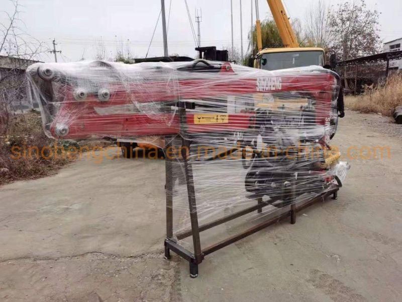 China Small Log Trailer with Grab Crane for Sale