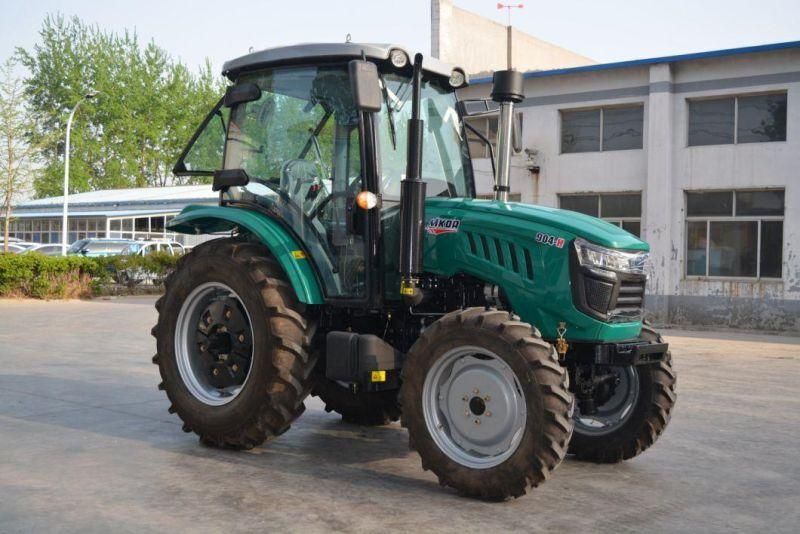 Chinese Factory Directly Supply 90HP 4WD Mini Farm Tractor with Cab and Various Colors Can Be Customized