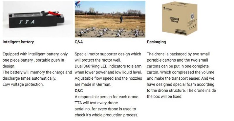 Tta M6e 10 Liter Payload RC Controller GPS Uav Fertirlizer Spraying Drone
