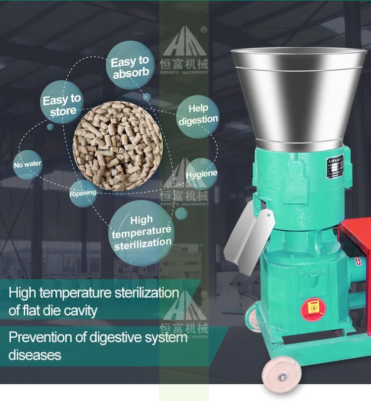 Flat Die Poultry Animal Feed Pellet Machine Line