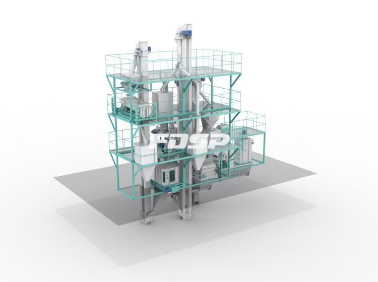 Convenient Using Mini 2-4tph Feed Mill Plant