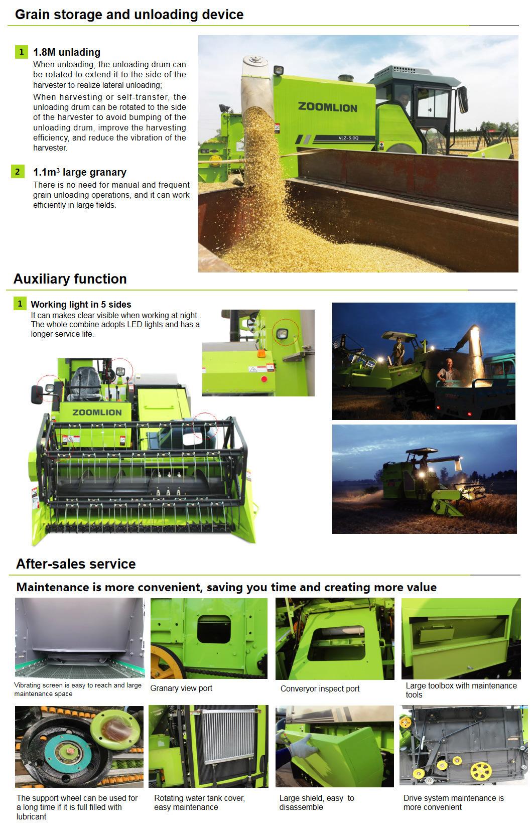 Zoomlion Rice Combine Wheat Harvester Double Drum Agriculture Machinery