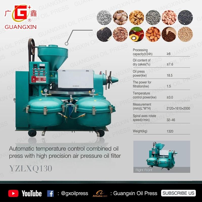 Hot Selling Sunflower Seeds 300kg/H Combined Oil Press Machine Yzlxq130