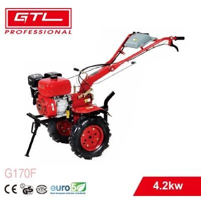4 Stroke 170f Gasoline Rotary Tiller Gear Drive 60-110 Cm Cultivation Tiller (G170F)