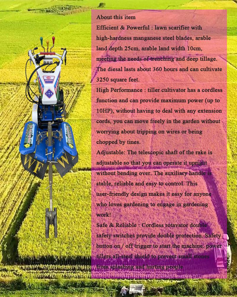 Full Three-Speed Multi-Function Automatic Ditching and Plowing Agricultural Tiller