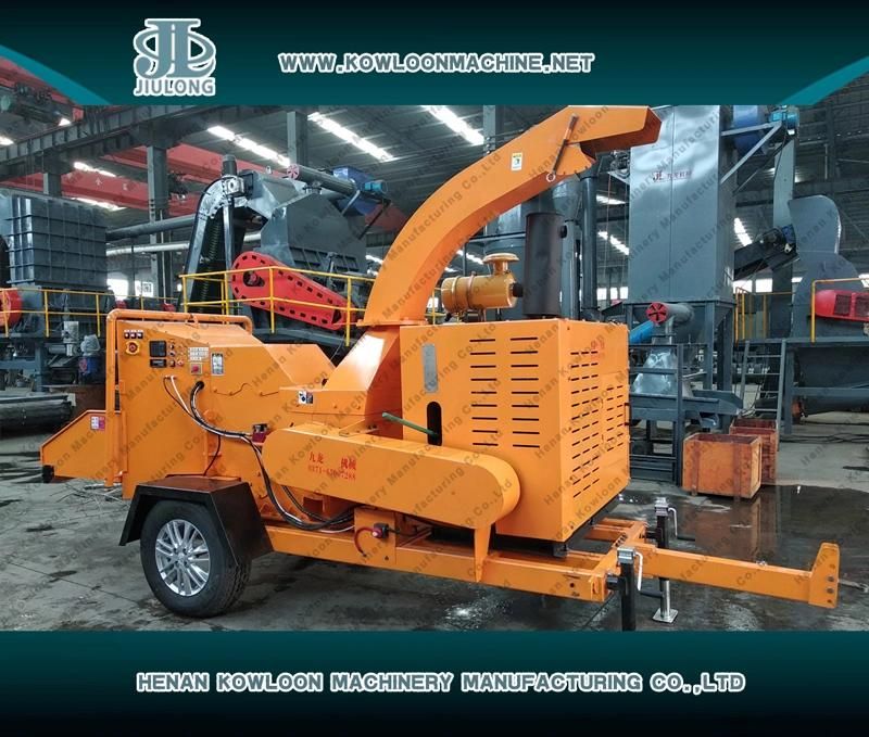 China Manufacturer of Mobile Chipping Machine Diesel Crusher Portable Wood Drum Chipper Shredder