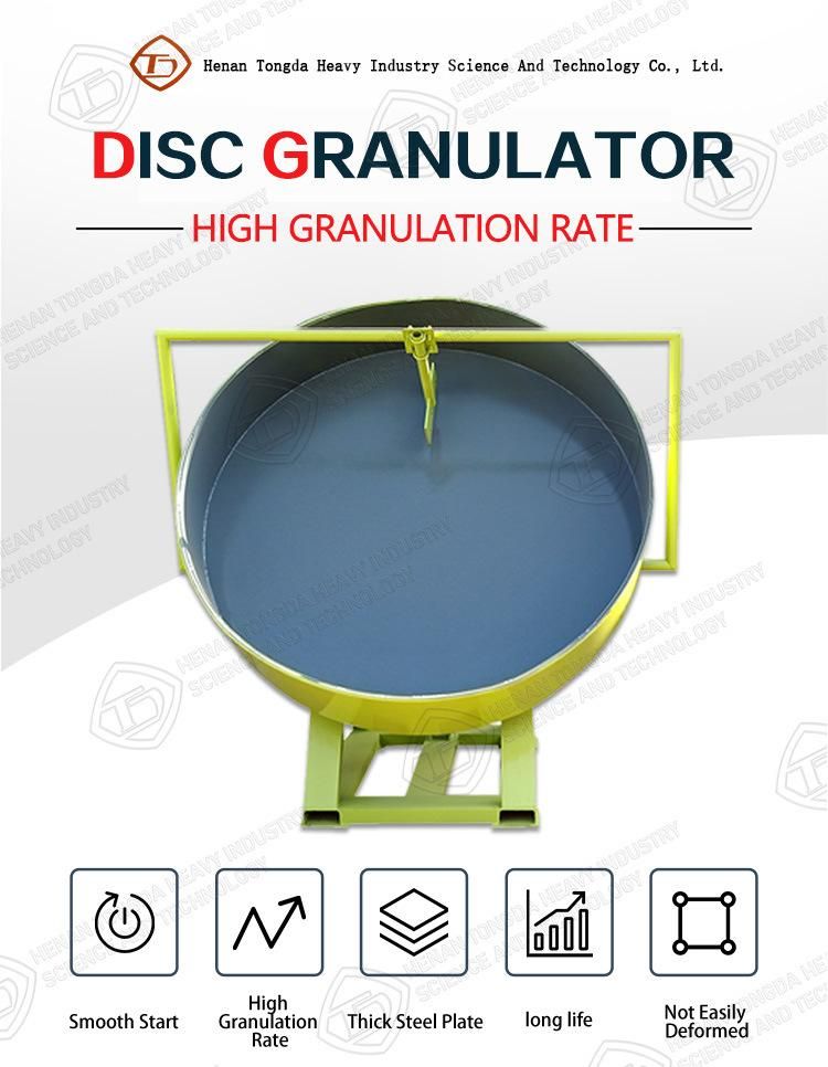 Hot Sale Tdyz-500 Disc Fertilizer Disk Automatic Granulator Pelletizer Animal Feed Pellet Machine