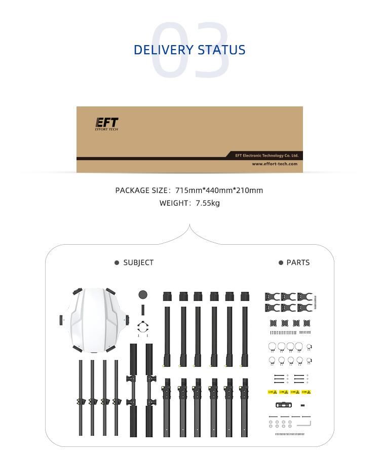 China Manufacturer Wholesale Drone Agriculture Sprayer E610p Six Axis Frame