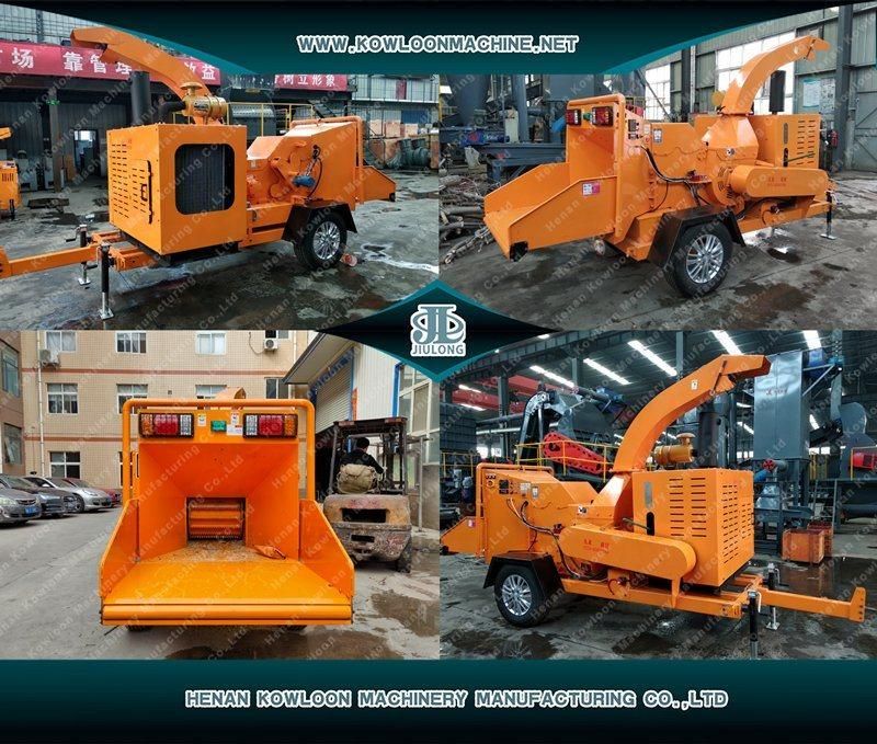 Commercial Mobile Diesel Engine Wood Crusher Wood Log Chipper for Sale