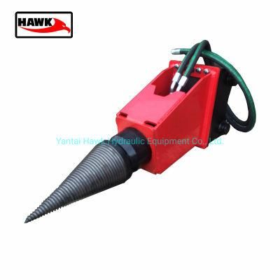 High Drilling Speed Hydraulic Screw Cone Log Splitter for Excavator