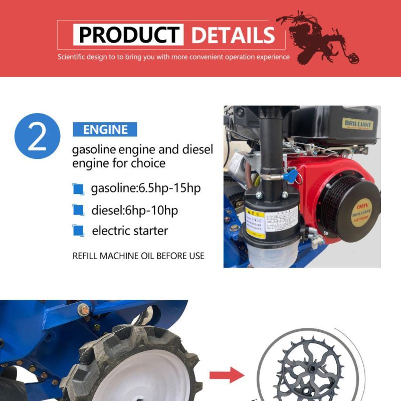 Small All-Round Three-Speed Gasoline Farm Trenching Machine Type Rotary Titller