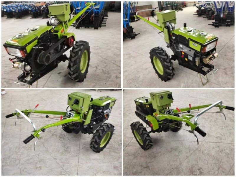 Farm Multipurpose with Plough Rotovator Corn Wheat Planter 12-20HP Hand Walking Tractor