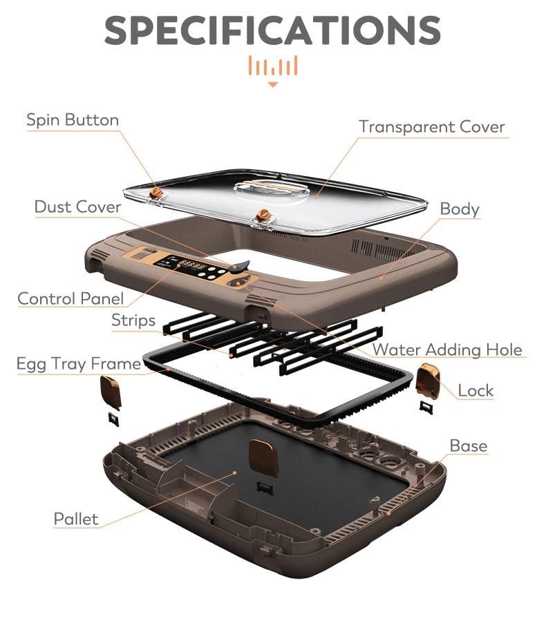 Hhd Factory Supply 50 Eggs Incubator Queen with 4 Fans for Hatching Birds