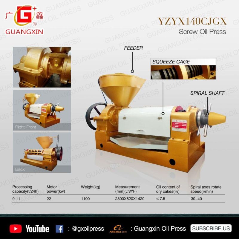 Popular Model Yzyx140cjgx Oil Making Machine for Muti-Seeds