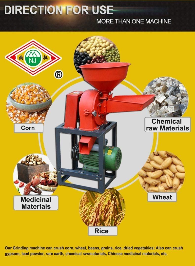 Corn Flour Claw Mill Crusher Maize Milling Machine Small Rice Electric Corn and Wheat Milling Machine