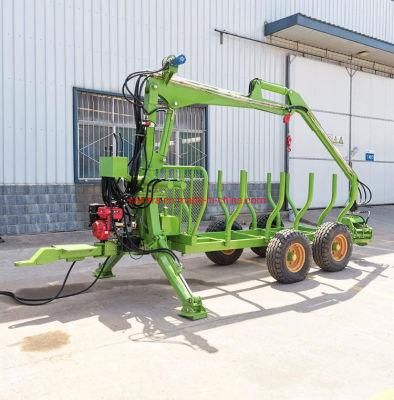 Log Loader Trailer with Hydraulic Crane Matched for 100HP-150HP Tractor