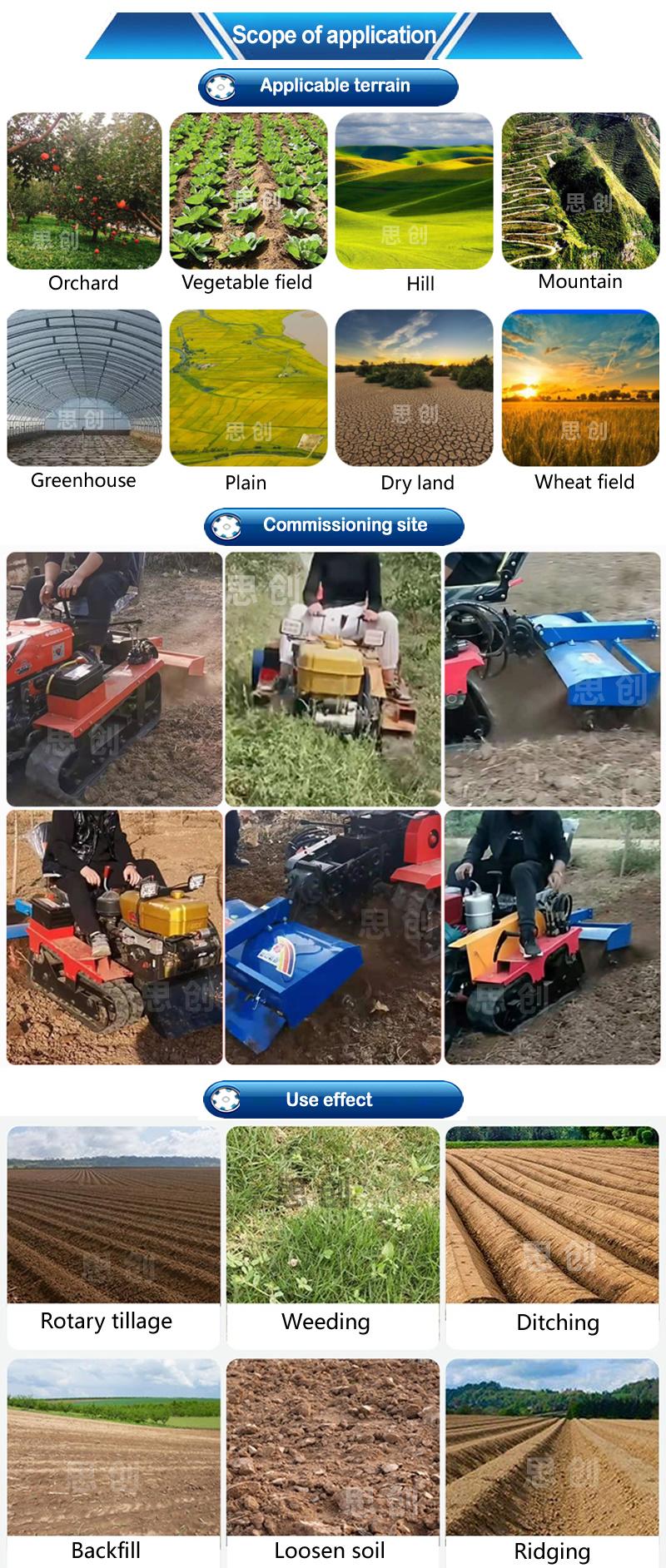 Agriculture Crawler Cultivator Tracked Orchard Micro Tiller