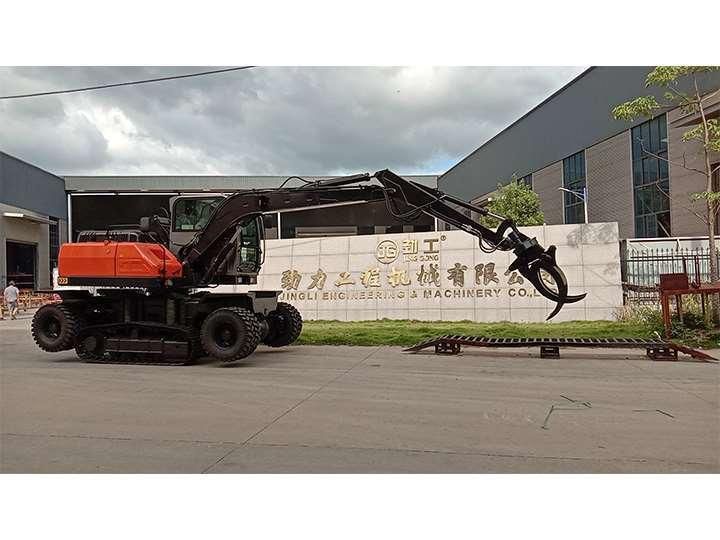 Log Cane etc Loaders Grab Excavators 9 Ton Wheel Crawler Excavator Grapple with Lifting Cab