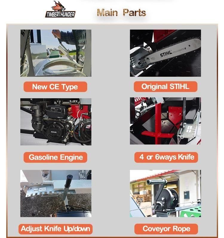 CE Approved Gasoline Firewood Processor with Saw Log Splitter