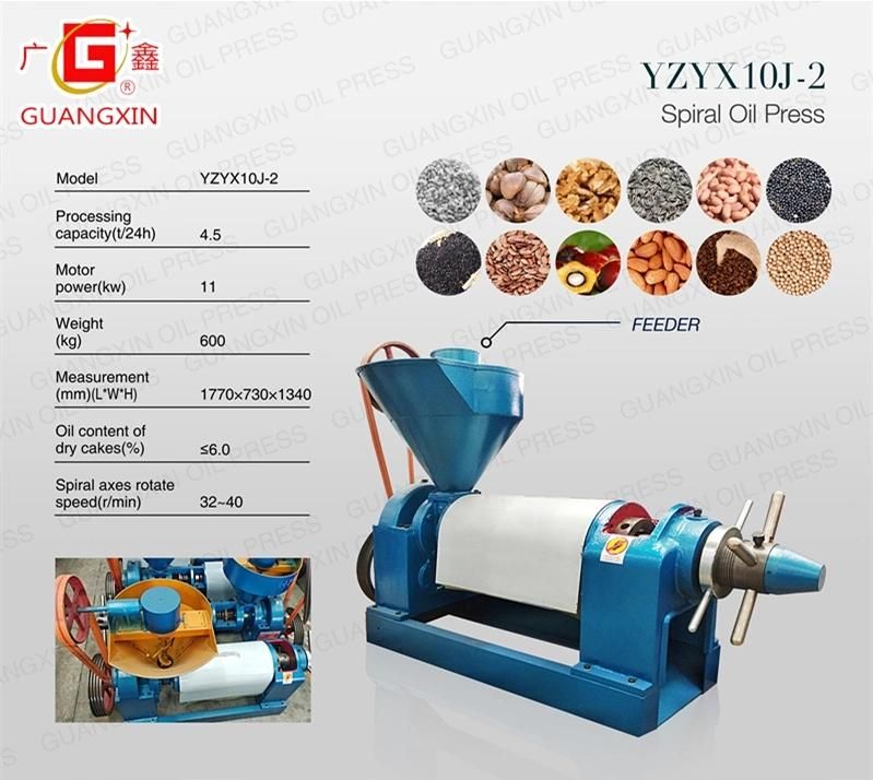 Longer Squeeze Chamber Yzyx10j-2 Coconut Oil Making Machine