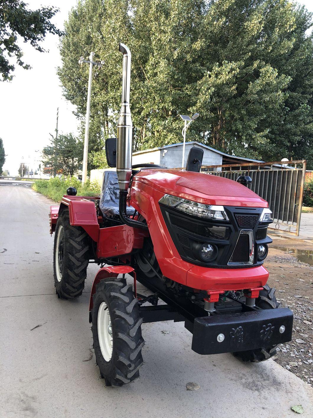 China Tractor Dropshipping No Price Difference Red Farm Tractors with Front End Loader and Rotary Tiller