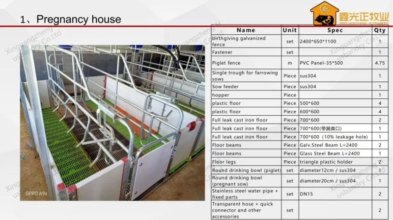 Swine Farm Pig Cage Equipment Breeding Stalls of Galvanized Sow Farrowing Crate