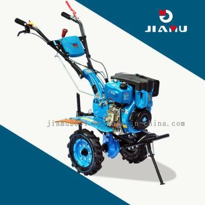 Jiamu GM135f D with GM186 All Gear Aluminum transmission Box Recoil Start Diesel D-Style Rotary Mini Tiller for Sale
