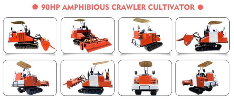 Low Failure Rate Crawler Tractor Press Swamp Crawler Tractor 105HP for Paddy Field