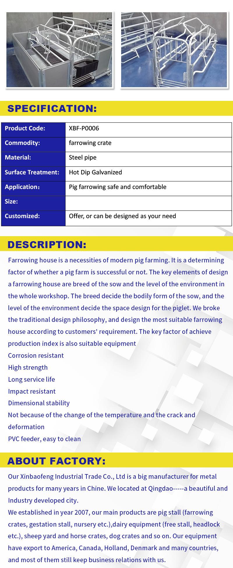 Pig Farming Equipment Farrowing Pen for Sale